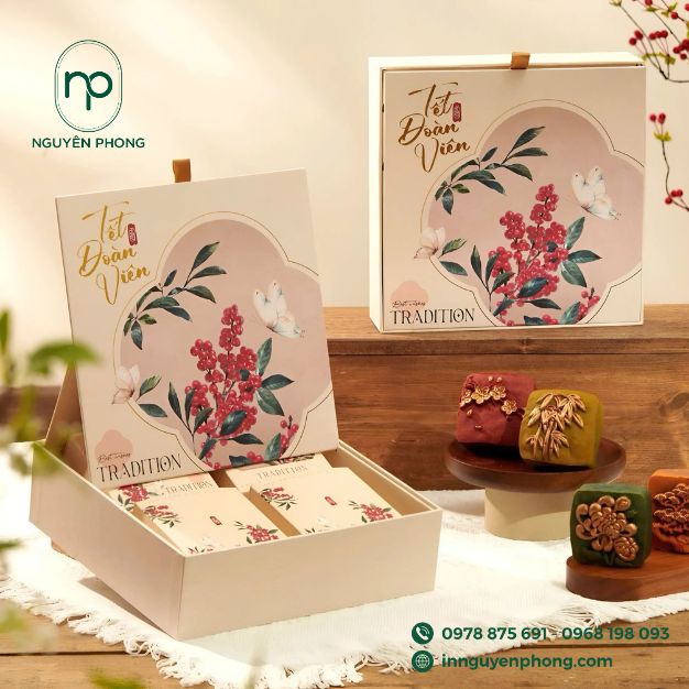 trọn bộ hộp bánh trung thu làm quà tặng